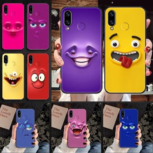 Cartoon funny face Phone case For Huawei Honor 6 7 8 9 10 10i 20 A C X Lite Pro Play black soft Etui silicone hoesjes 3D shell