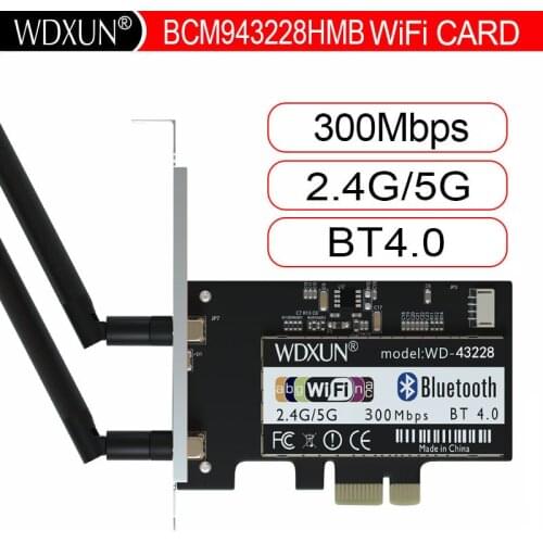 Broadcom BCM943228HMB Desktop 2.4Ghz&5Ghz 802.11abgn BT Bluetooth 4.0 wifi card Half MINI PCI-1X Wifi Card network card