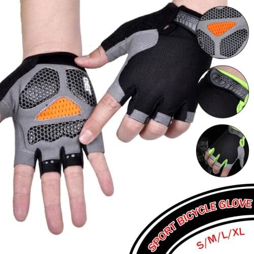 Anti-slip Anti-sweat Silicone Cycling Half Finger Gloves for Men Women Breathable Anti-shock Sports Gloves Bike Bicycle Glove