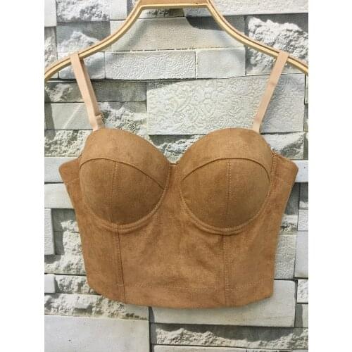 2021 fashion new nightclub sexy fur vest solid color short open navel bra womens wear versatile hot sling