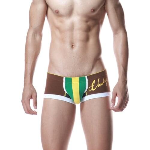 SEOBEAN New Mens Cotton Underwear Comfortable Breathable Boxer Shorts Fashionable Low-Waist Sexy Boxers