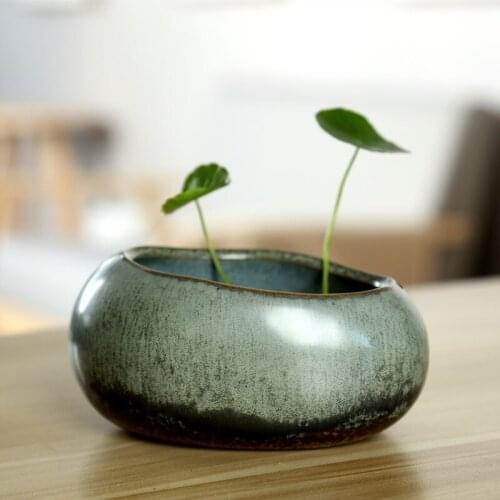 Porcelain flower vases desktop flower pots plants home decor table vases artificial stone vases creative Stone flowerpot