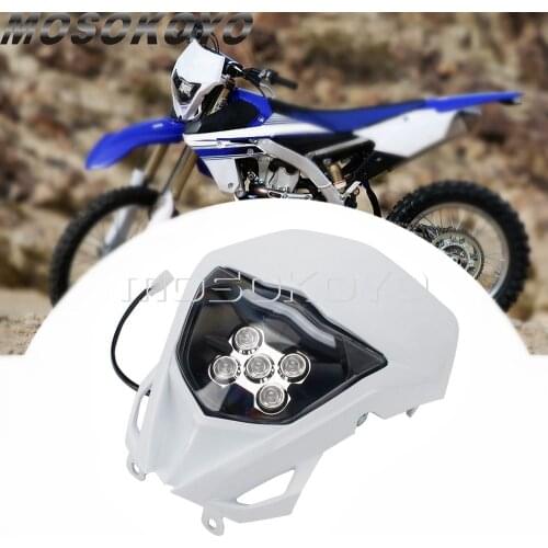 For Yamaha WR250F WR450F WR250R YZ450F Enduro Supermoto Dirt Bike LED Headlight Motocross Front Light WR WRF TTR TT-R YZ YZ-F