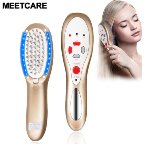 Rechargeable Laser Head Massager Hair Growth Product Infrared Hair Loss Comb with Removable Hairs Regrowth Oil Tank LED Light