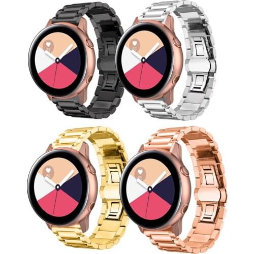 20mm 22mm Stainless Steel Band Strap Butterfly Buckle For Samsung Galaxy Watch Active 2 40mm 44mm