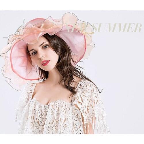 Womens Summer Hat Beach Bucket Wide Brim Party Visor Sun Protection Fisherman Female Sunshade Flower Lace Sea AntiUV Women Hats