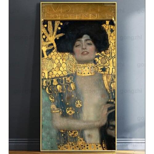 Nordic Retro Art Poster Judith Holofernes Modular Picture Gustav Klimt Classical Home Decor Bedroom Canvas Painting Frameless
