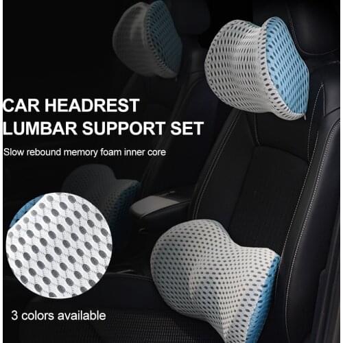 Auto Headrest Neck Pillow Support Lumbar Back Pillow Memory Foam Universal Head Back Support Cushion Car Interior Accessories