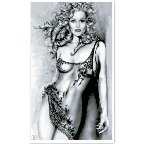 Temptation cross stitch package sexy beauty people 18ct 14ct 11ct cloth cotton thread embroidery DIY handmade needlework