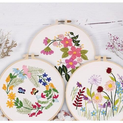 Chinese DIY embroidery European style exquisite flower home decoration hanging picture. Free embroidery stretch