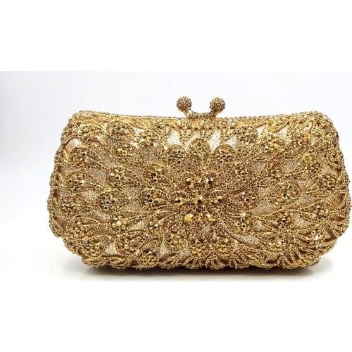 Women evening party bag diamonds luxury crystal clutch bridal wedding party purse handbag peacock feather crystal purses