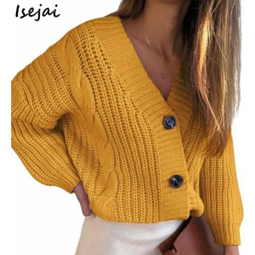 Autumn and Winter Twist Cardigan Female Button Thick Sweater for Women Loose Knitted Coat