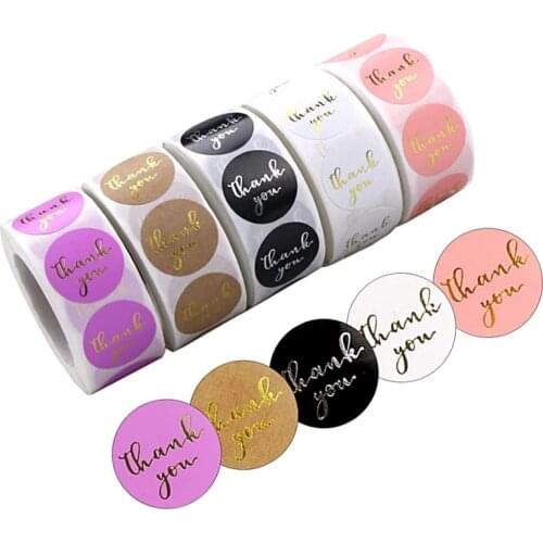 1 Inch Thank You Stickers Labels for Envelopes, Bubble Mailers and Gift Bags Packaging，500 Pieces Each Roll 4