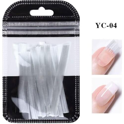 10Pcs/Pack Fiberglass Nail Extension Glass Fibernails Fiber Silk Nail Extension Set False Nail Acrylic Tips Nail Forms Salon