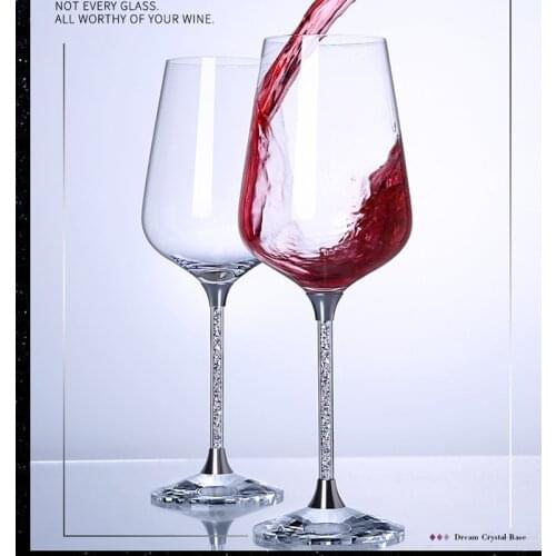 2Pcs/Set Luxury Wine Glass Diamond Crystal Goblet Beer Champagne Cup Decanter Party Tableware Wedding Gifts