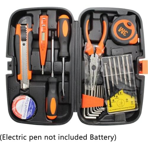 22PCS/BOX Hand Tool Set General Household Repair Hand Tool Kit With Plastic Toolbox Wrench Screwdriver Electrical Tape