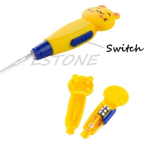 Adult Kid White LED Light Flashlight Ear Cleaning Remover Tweezer Earpick 3 in 1