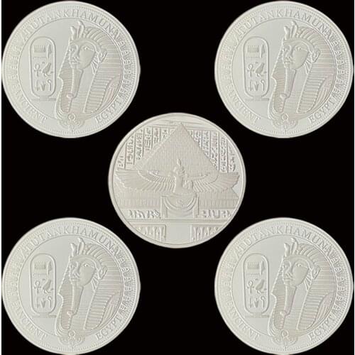 5PCS Ancient Egypt Sphinx Silver Challenge Coin For Collect