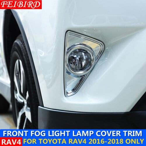 ABS Front Fog Light Lamp Cover Trim 2 Pcs / Set New Accessories For Toyota RAV4 RAV 4 2016 2017 2018