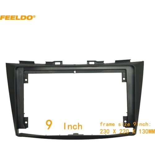 FEELDO Car Audio 9" Big Screen 2DIN Fascia Frame Adapter For Suzuki Swift Stereo Dash Fitting Panel Frame Kit #HQ6204