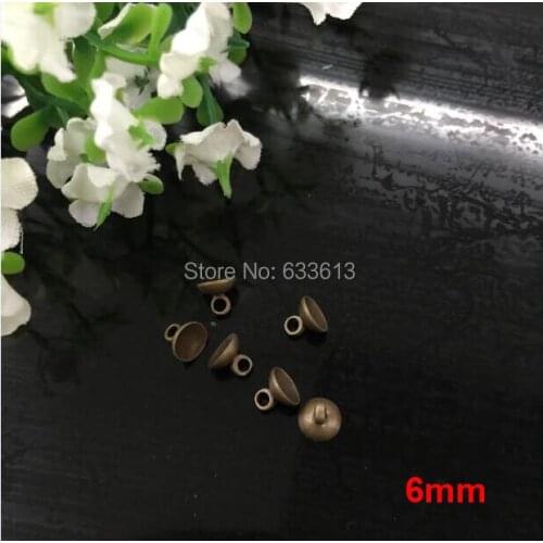 Free ship! 100pcs/lot 6mm cap / pendant connector for glass cover vial DIY silver/bronze/glod (the price is only the metal cap)