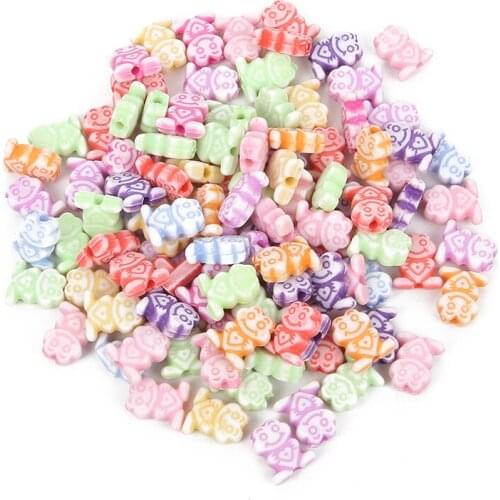 100pcs/lot Mixed Frog Shape Acrylic Beads Charm Loose Spacer Beads For Jewelry Making DIY Needlework Bracelet Accessories