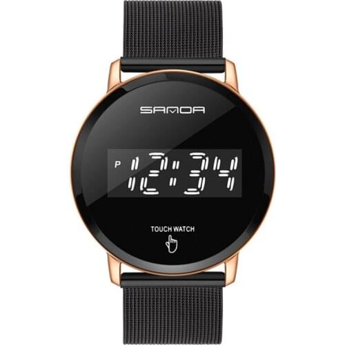 Fashion Sports Watches for Men Touch Screen LED Digital Display Casual Womens Watches Waterproof Stainless Steel Couple Clock