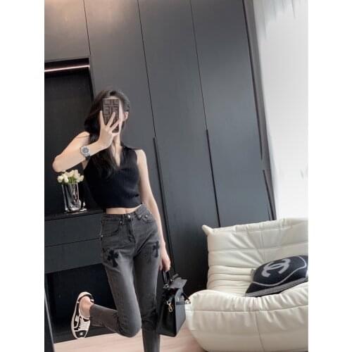 Damiiaowu Women's Jeans With Embroidery