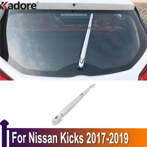 For Nissan Kicks 2017 2018 2019 ABS Chrome Rear Window Wipers Cover Trims Car Tail Wiper Strip Exterior Accessories