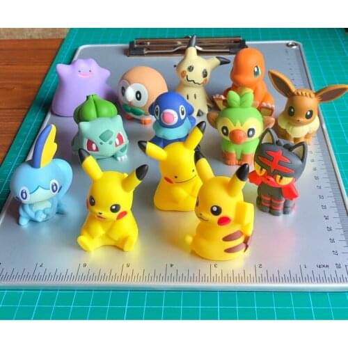 TAKARA TOMY Pokemon Action Figure Can Be Pinched Soft Rubber Doll Gacha Toy Grooveey Pikachu Sobble Mimikyu Rare Model Ornaments