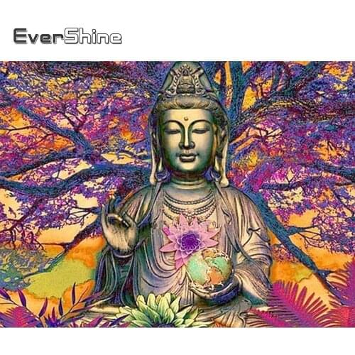 EverShine 5D DIY Diamond Painting Buddha Picture Of Rhinestones Diamond Embroidery Sale Religion Diamond Mosaic Home Decoration