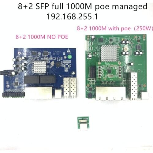 IP Management 8-port 10/100/1000Mbps PoE Ethernet Switch Module Managed Switch Module with 2 Gigabit SFP Slots gigabit switch