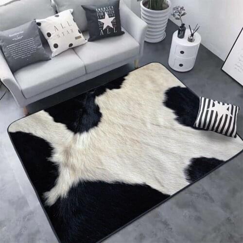 Imitation Animal Fur Carpet Leopard Print Large Size Rectangle Living Room Sofa Side Bedroom Decoration Non-slip Thick Warm Rugs
