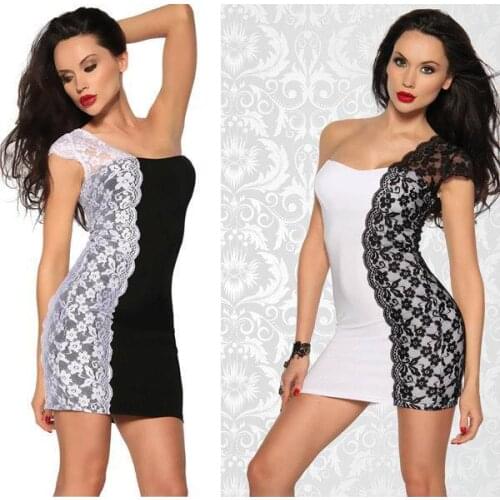 Hot Sale One Shoulder Mini Dress 3S2102 High Fashion Lady Summer Dresses 2018 Sexy Clubwear Mini Dress