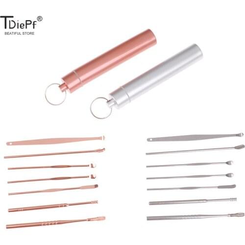 6/7Pcs Ear Wax Removal Kit Ear Wax Remover Ear Wax Removal Tool Stainless Steel Earpick Ear Cleaner Spoon Ear Care Cleaning Tool