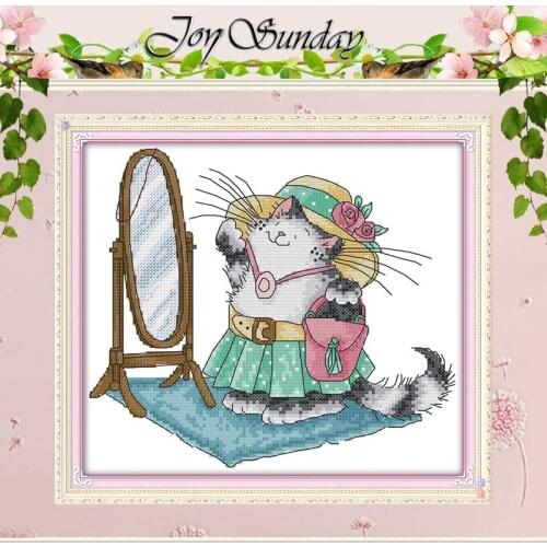 A make-up cat painting counted Cross Stitch 11CT 14CT Cross Stitch Set Wholesale DIY Cross-stitch Kit Embroidery Needlework