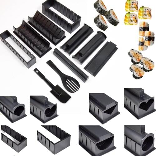 10 Pcs Sushi Maker Equipment Kit 8 Shape DIY Sushi Making Kit Japanese Sushi Rice Roll Mold Kitchen Sushi Molds Kitchen Tools