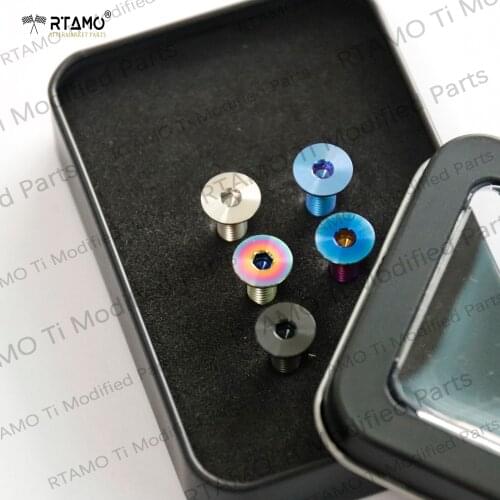 6PCS Titanium Steering Wheel Bolts Kit M5X20 Hex Socket Countersunk Head with Wrench Fit MOMO/NARDI Works Bell Boss