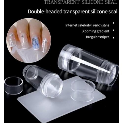 Nail art new transparent double heads with seals, full transparent handles, transparent print heads, silicone seals