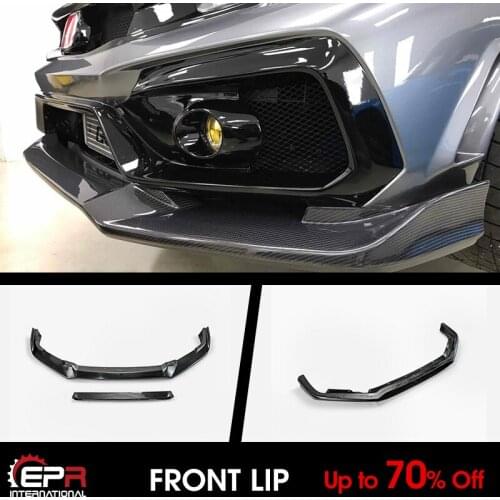 For 2017 onwards Honda Civic Type R FK8 VRSAR2 Style FRP Unpainted Front Lip Bumper Spoiler Under splitter 2Pcs (with IC shroud)
