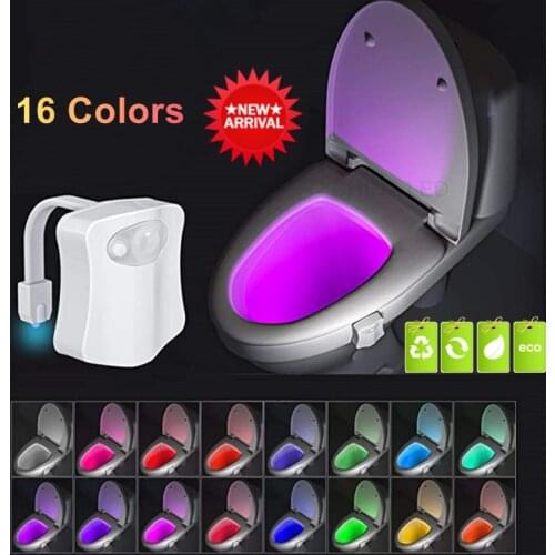PIR Motion Sensor Toilet Seat Night Light 16Colors Waterproof Backlight For Toilet Bowl LED Luminaria Lamp WC Toilet Light