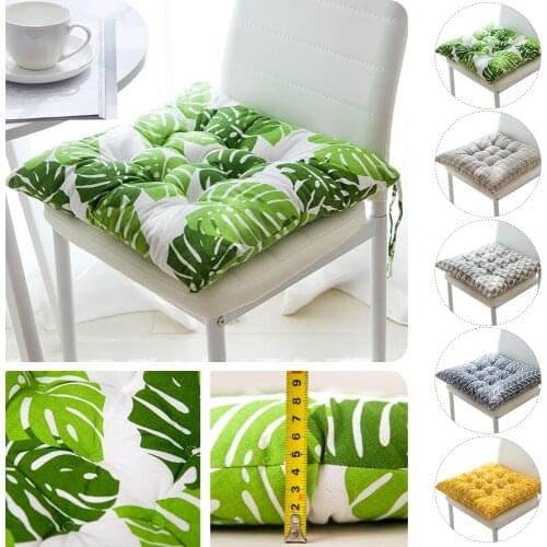 New Chair Square Cushion Square Cotton Sofa Chairs Seat Cushion Leaf Printed Non-slip Seat Dining Chair Pads Cushion Soft Pillow