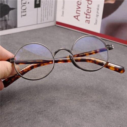 Rockjoy Titanium Eyeglasses Frames Male Small Round Glasses Men Nerd Spectacles for Prescription Optical Reading/myopia Receipt