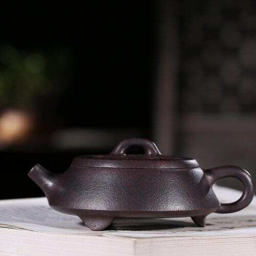 Manufacturers wholesale pure manual teapot tea undressed ore old purple mudstone gourd ladle pot gift on sale
