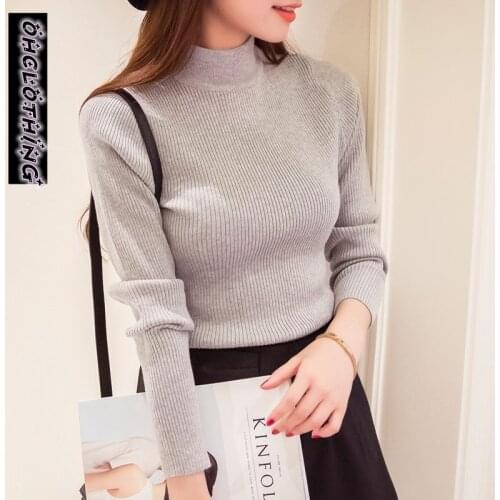 OHCLOTHING Knitted Turtleneck Sweater Women 2018 New Fashion Autumn Winter Long Sweaters Tops Womens Casual Crochet Turtlenecks
