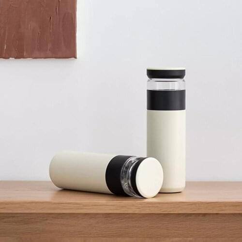 Youpin Fun Home 520ml Portable Water Vacuum Cup Tea Water Separation Bottle Mug Thermas Tea Cup Warm Grade PP Outdoor Travel