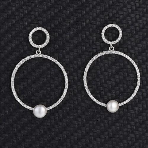 S925 Sterling Silver Fashion Simple Original Temperament Earrings Full Of Diamonds Round Earrings Ladies Wholesale