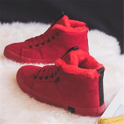 Winter Sneakers Women Warm Fashion Ankle Boots Plush Fur Keep Warm Woman Shoes Lace Up Round Toe Shoes Comrfortable Shoes Woman