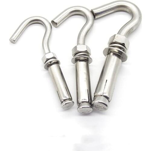 1/2/3/5pcs 304 stainless steel expansion hook blasting hook manhole cover blasting bolt roof hook clothesline hook M6-M16