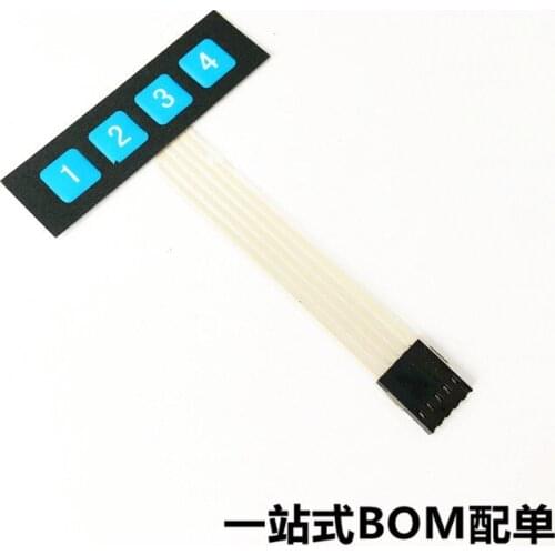 1 row of 4-button membrane switch/matrix keyboard/membrane button/control panel/microcontroller extended keyboard